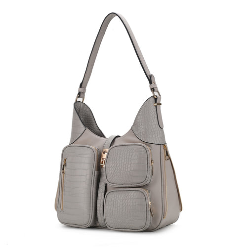 Load image into Gallery viewer, Daphne Crocodile-embossed Shoulder Handbag Vegan Leather Women
