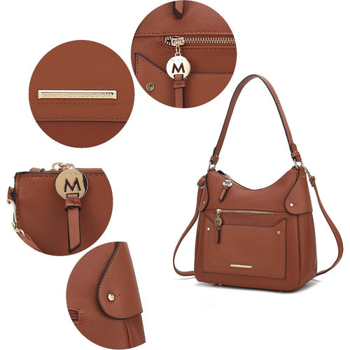 Load image into Gallery viewer, Maeve Vegan Leather Women Shoulder Bag with Wristlet Pouch
