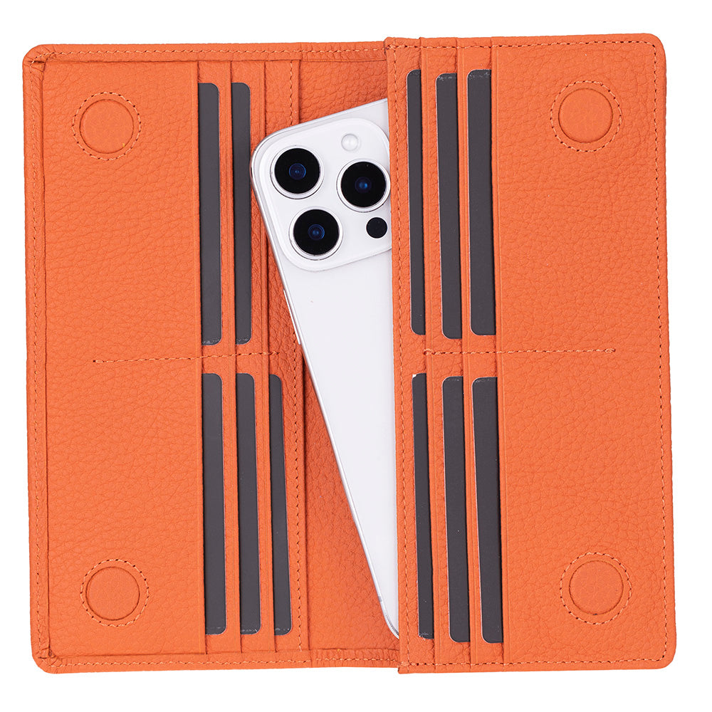 Sedona Leather Unisex Wallet – Genuine Leather Wallet with Phone Pocket & Card Organizer-4