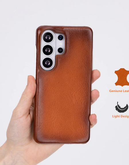 Marion Samsung Galaxy S26 Ultra Leather Case – Genuine Leather Slim Cover-1
