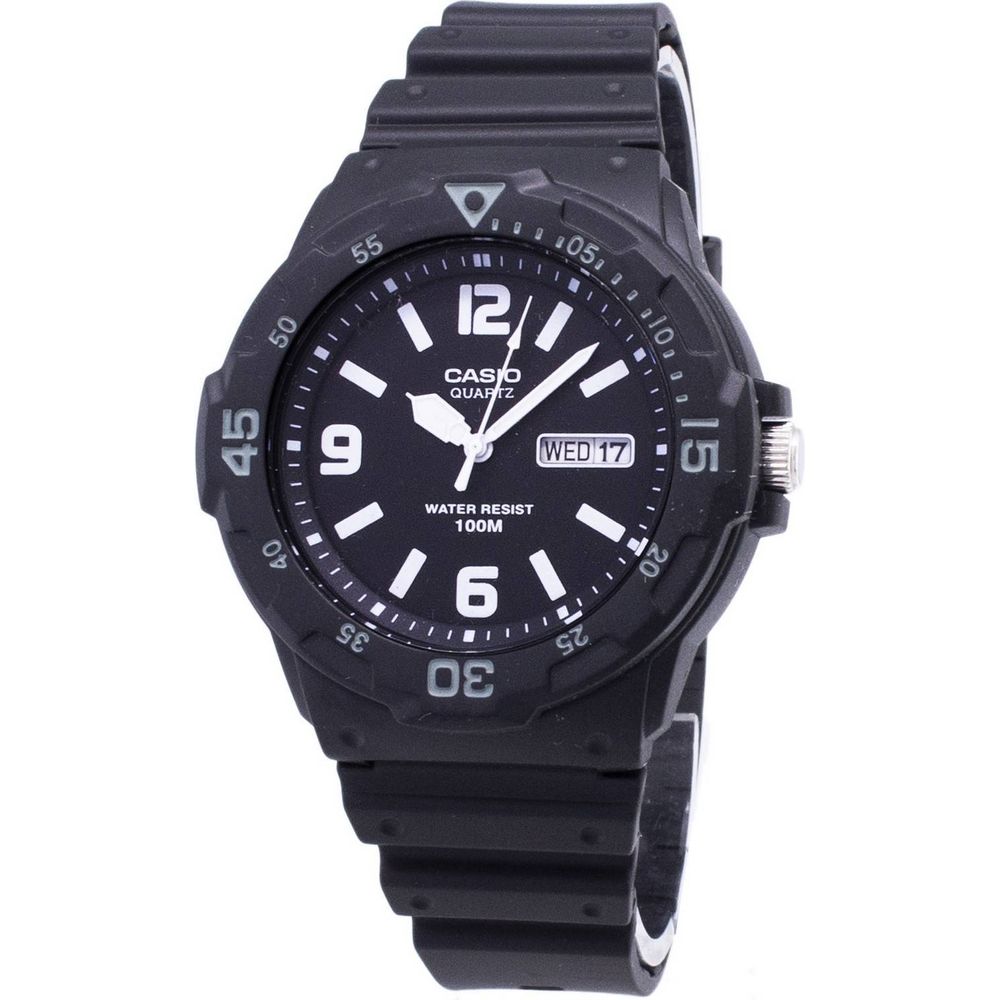 Casio Quartz Analog 100M Black Resin Strap MRW-200H-1B2VDF Men's Watch - Elevate Your Timekeeping Experience