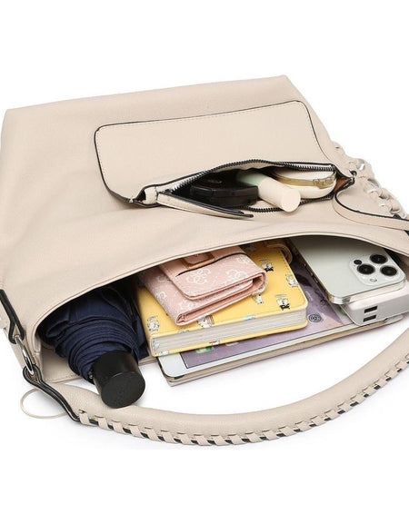 MT2159-5 BE Exquisite Fringe Hobo Bag