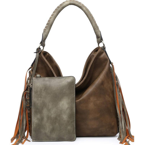 Load image into Gallery viewer, Luxurious Fringe Hobo Bag with Pouch by DO05
