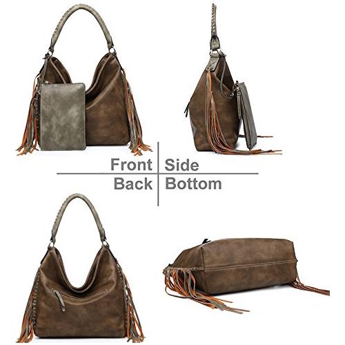 Luxurious Fringe Hobo Bag with Pouch by DO05