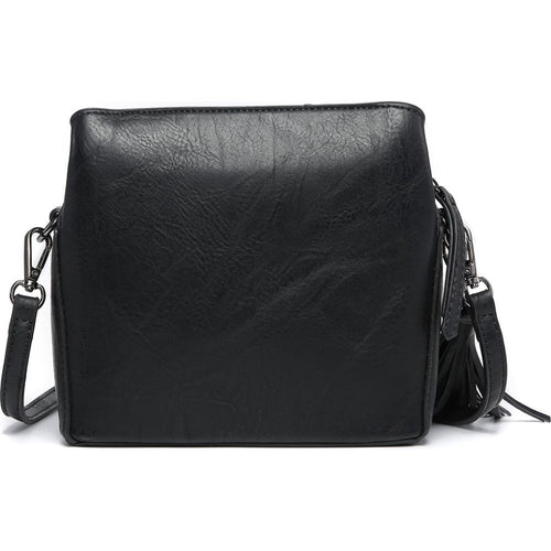 Load image into Gallery viewer, MT2658 BK Luxurious Vegan Leather Triple Compartment Crossbody Bag
