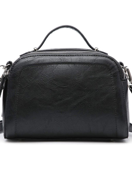 Sif S2659 Black - Exquisite Women's Crossbody Tote Bag with Triple Compartment