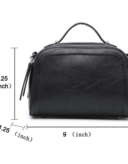 Sif S2659 Black - Exquisite Women's Crossbody Tote Bag with Triple Compartment