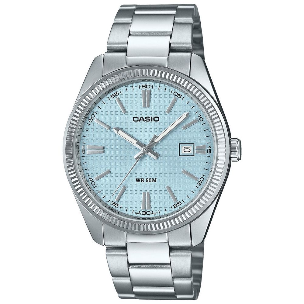 CASIO DATE CARBON LOOK DIAL - Light Blue-0