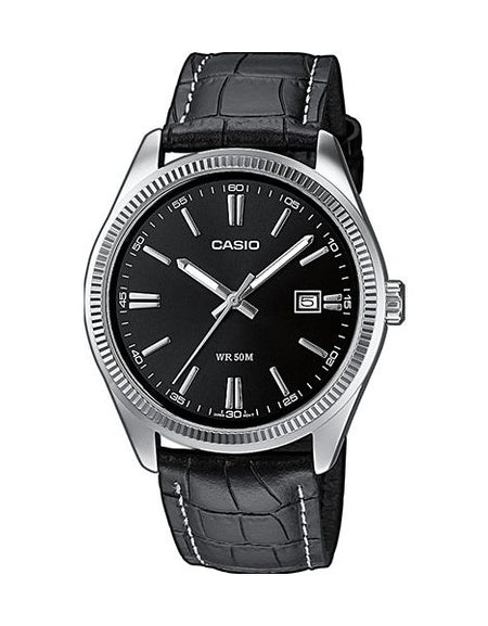 CASIO COLLECTION Mod. DATE, LEATHER - BLACK-0