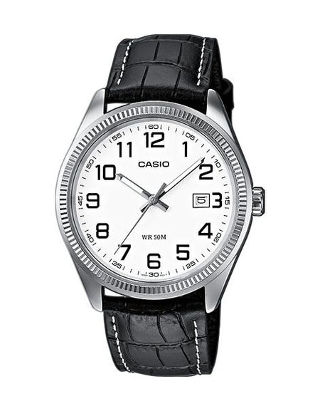 CASIO COLLECTION Mod. DATE. LEATHER - WHITE. NUMBERS-0