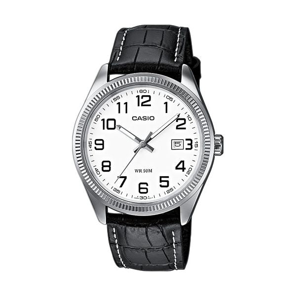 CASIO COLLECTION Mod. DATE. LEATHER - WHITE. NUMBERS-0