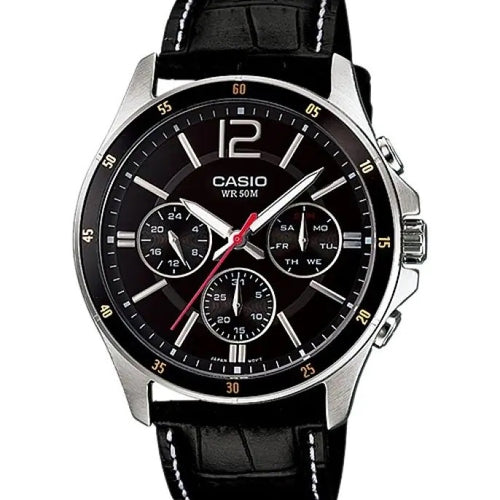Load image into Gallery viewer, CASIO COLLECTION Mod. MULTIFUNCTION CALENDAR, LEATHER - BLACK-0

