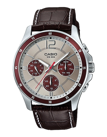 CASIO COLLECTION Mod. MULTIFUNCTION CALENDAR. LEATHER - TWO TONES-0