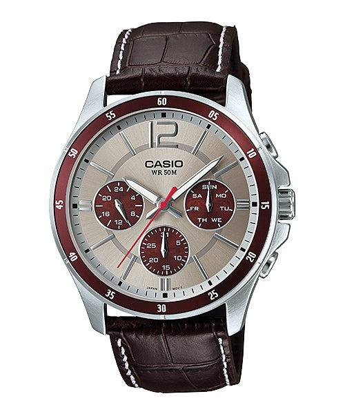 CASIO COLLECTION Mod. MULTIFUNCTION CALENDAR. LEATHER - TWO TONES-0