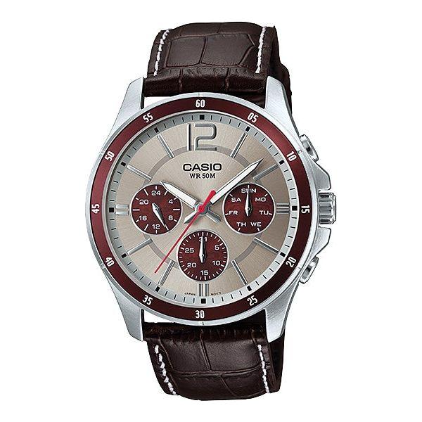 CASIO COLLECTION Mod. MULTIFUNCTION CALENDAR, BROWN LEATHER - TWO TONES-0