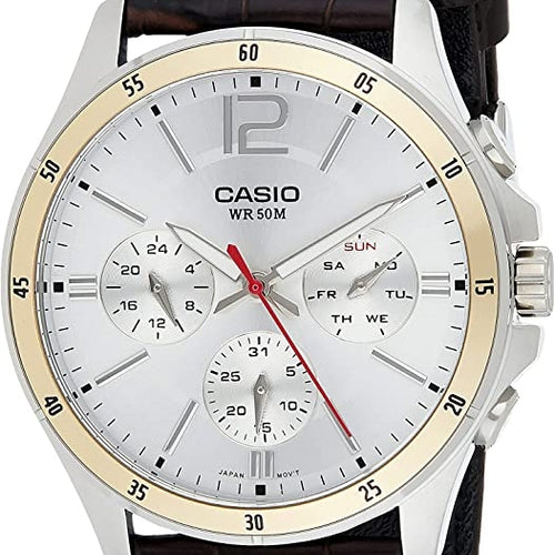 Load image into Gallery viewer, CASIO COLLECTION Mod. MULTIFUNCTION CALENDAR. LEATHER - SILVER-0
