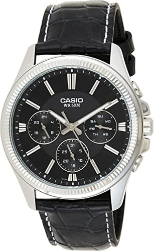 Load image into Gallery viewer, CASIO Mod. DAY DATE MULTIFUNCTION. LEATHER - BLACK-0
