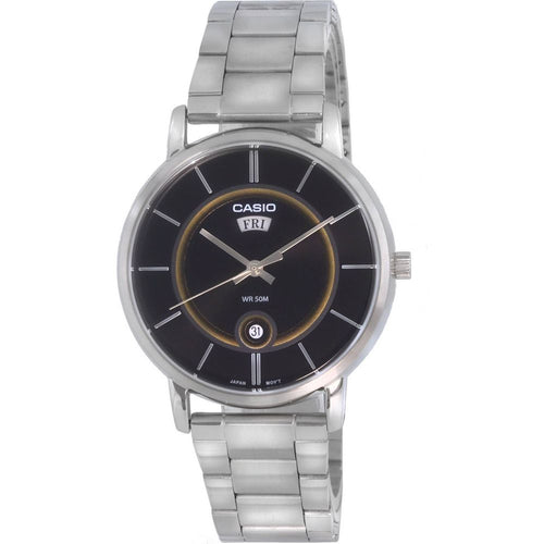 Load image into Gallery viewer, Casio Elegant Analog Stainless Steel Black Dial Quartz Men&#39;s Watch
