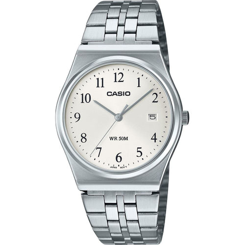 Load image into Gallery viewer, Casio Standard Analog Stainless Steel White Dial Quartz MTP-B145D-7B Men&#39;s Watch - Timeless Elegance
