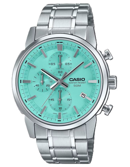 CASIO COLLECTION Mod. CHRONO DATE - AQUA GREEN-0