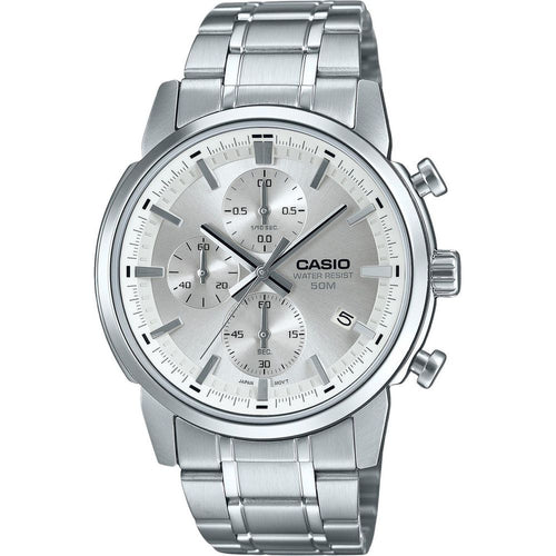 Load image into Gallery viewer, Casio Standard Analog Chronograph Stainless Steel Silver Dial Quartz MTP-E510D-7AV Men&#39;s Watch
