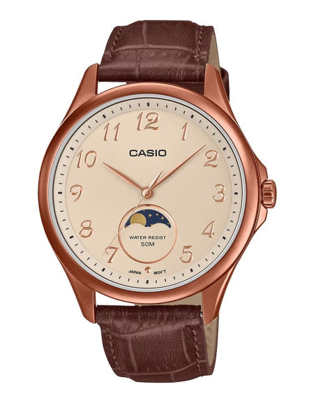 CASIO COLLECTION Mod. MOONPHASES - LEATHER, BRONZE-0