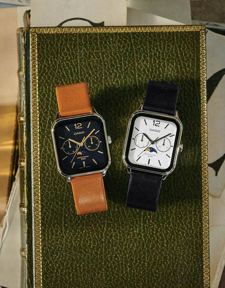 CASIO COLLECTION Mod. MOONPHASES LEATHER - BLACK-1