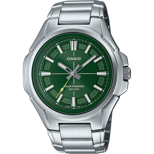 Load image into Gallery viewer, Casio Standard Analog Stainless Steel Green Dial Solar MTP-RS100D-3AV Men&#39;s Watch: A Masterpiece of Timekeeping
