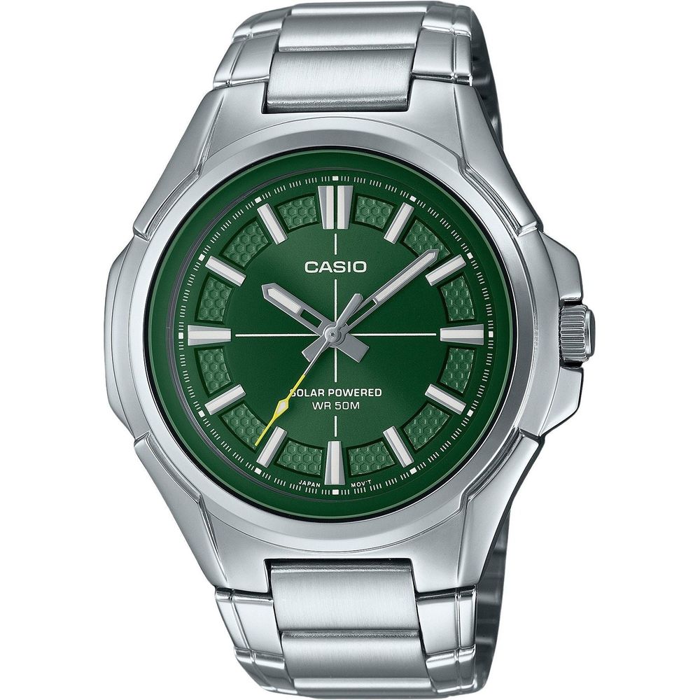 Casio Standard Analog Stainless Steel Green Dial Solar MTP-RS100D-3AV Men's Watch: A Masterpiece of Timekeeping