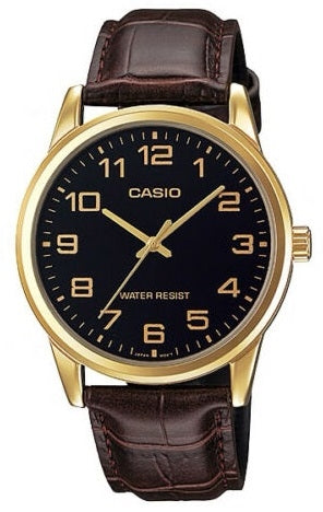 CASIO COLLECTION Mod. ONLY TIME GOLD, LEATHER - BLACK-0