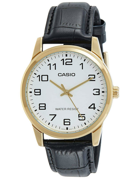 CASIO COLLECTION Mod. ONLY TIME GOLD. LEATHER - WHITE-0
