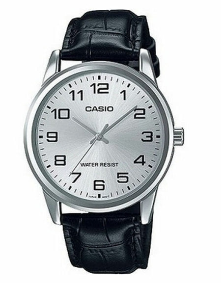 CASIO COLLECTION Mod. ONLY TIME. LEATHER - SILVER-0