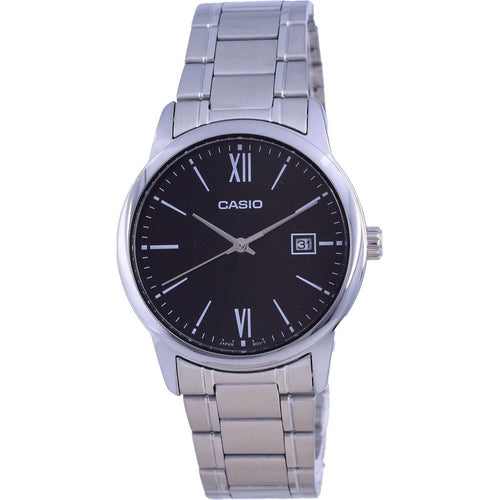 Load image into Gallery viewer, Casio Men&#39;s Black Dial Stainless Steel Analog Watch - MTP-V002D-1B3
