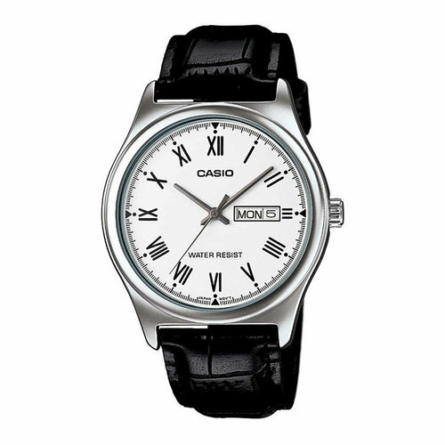 Load image into Gallery viewer, CASIO COLLECTION Mod. DAY DATE ROMAN INDEXES, LEATHER - WHITE-0
