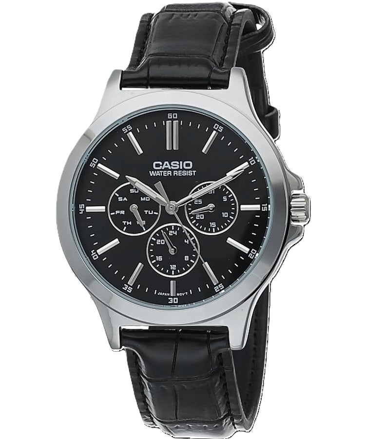 CASIO COLLECTION Mod. MULTIFUNCTION BLACK, Leather-0