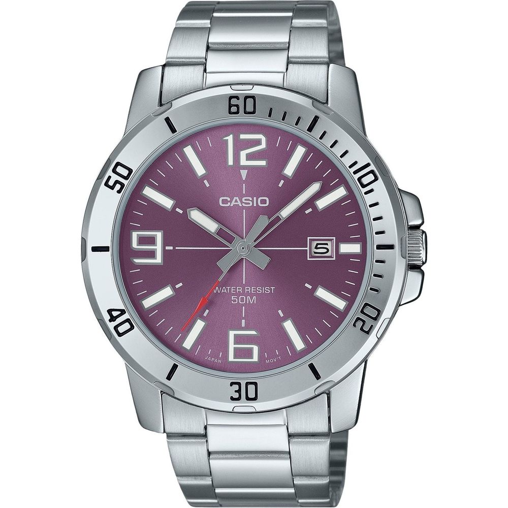 Casio Standard Analog Stainless Steel Purple Dial Quartz MTP-VD01D-6BV Men's Watch