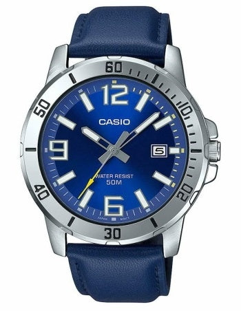 CASIO SPORT COLLECTION Mod. DIVER 50M LEATHER - BLUE-0