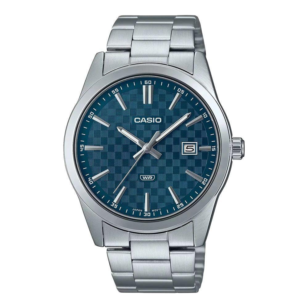 CASIO DATE CARBON LOOK DIAL - Petrol Blue-0