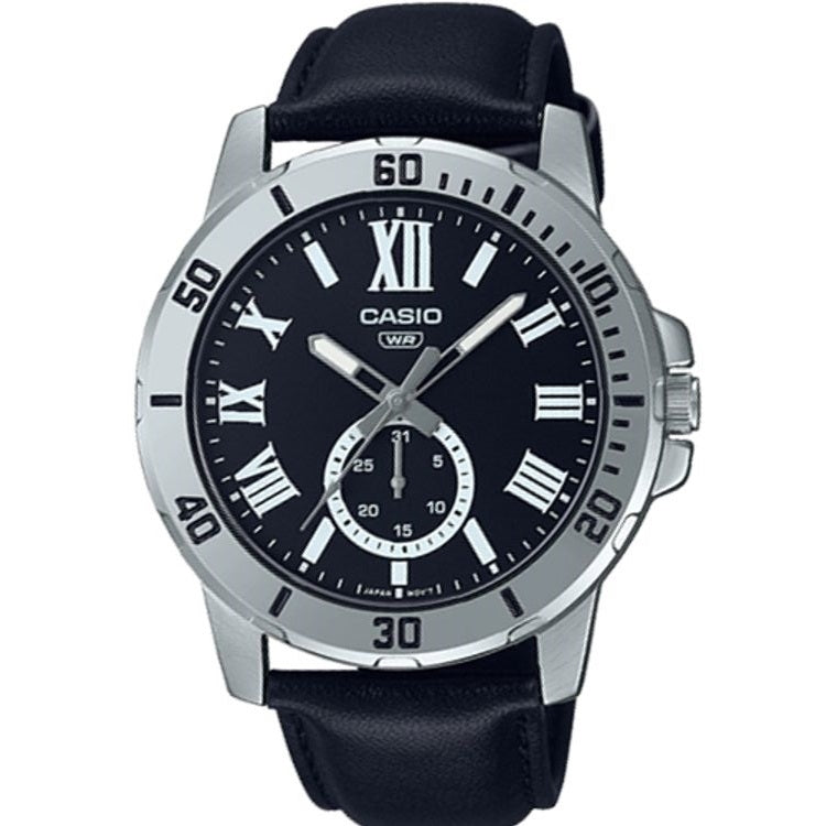 CASIO COLLECTION Mod. DIVER DATE LEATHER - BLACK-0