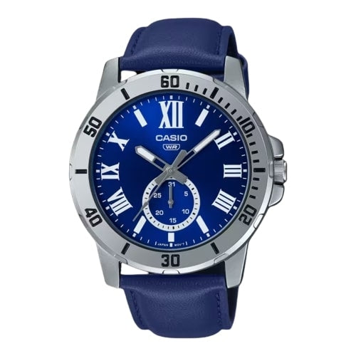 Load image into Gallery viewer, CASIO COLLECTION Mod. DIVER DATE LEATHER - BLUE-0
