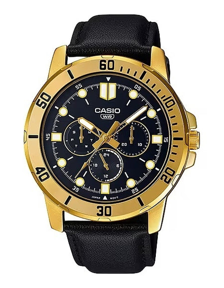 CASIO COLLECTION Mod. DIVER MULTIFUCTION. LEATHER - BLACK-0