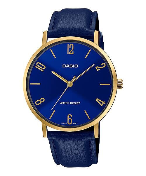 CASIO COLLECTION Mod. MINIMAL, LEATHER - BLUE-0