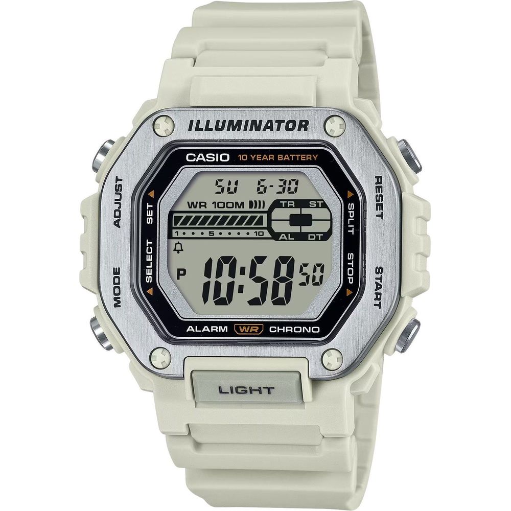 Casio Standard Digital White Resin Strap Quartz MWD-110H-8AV Men's Watch