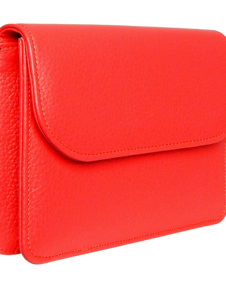 Pebbled Leather Belt Bag Coral