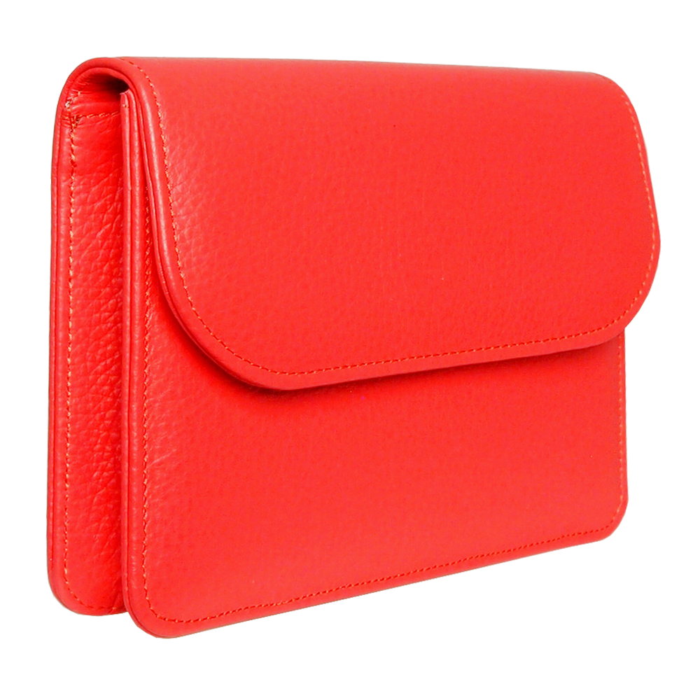 Pebbled Leather Belt Bag Coral