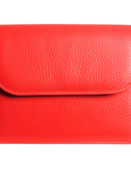 Pebbled Leather Belt Bag Coral