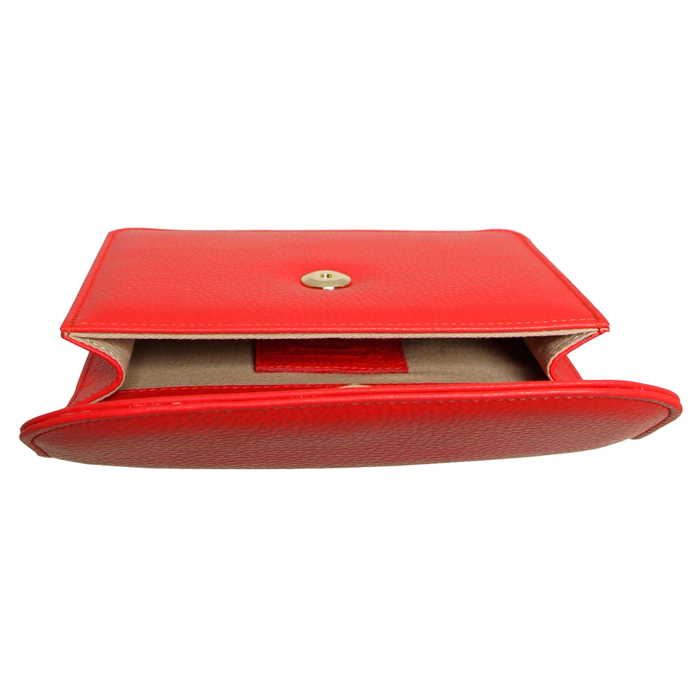Pebbled Leather Belt Bag Coral