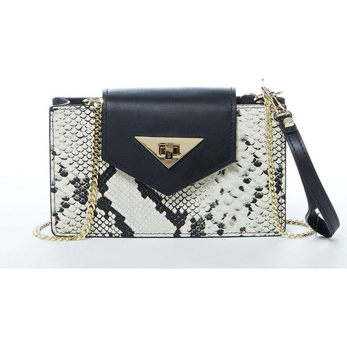 Load image into Gallery viewer, SUSU The Mary Small Crossbody Leather Purse Black Snakeskin Pattern
