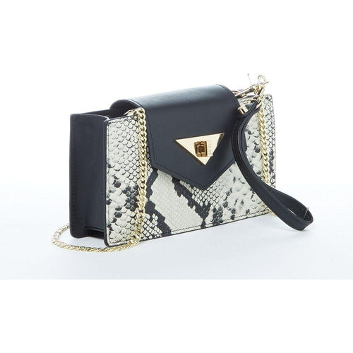 Load image into Gallery viewer, SUSU The Mary Small Crossbody Leather Purse Black Snakeskin Pattern
