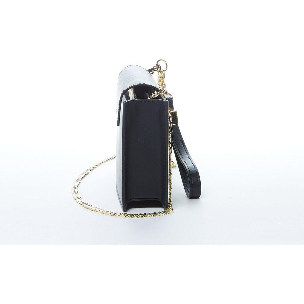 SUSU The Mary Small Crossbody Leather Purse Black Snakeskin Pattern